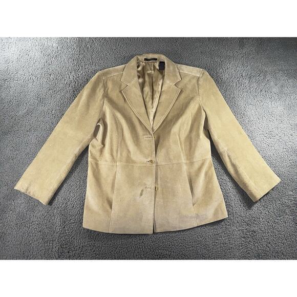 Liz Claiborne Suede Jacket Women 14W 3 Button - Picture 1 of 15